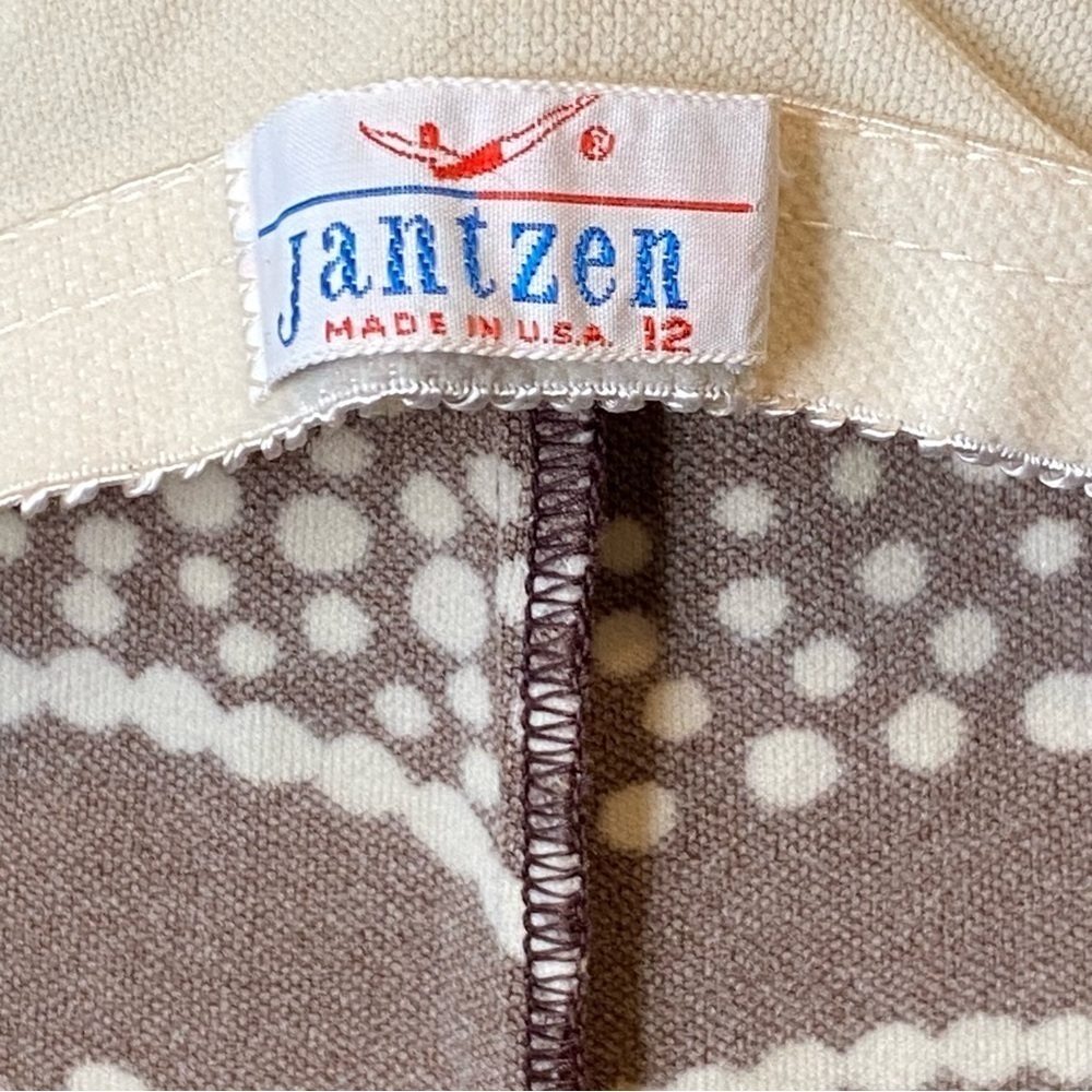 Vintage 1960s/1970s Maillot Swimsuit Print Skirted Bathing Suit Jantzen Size 12 - Picture 11 of 13